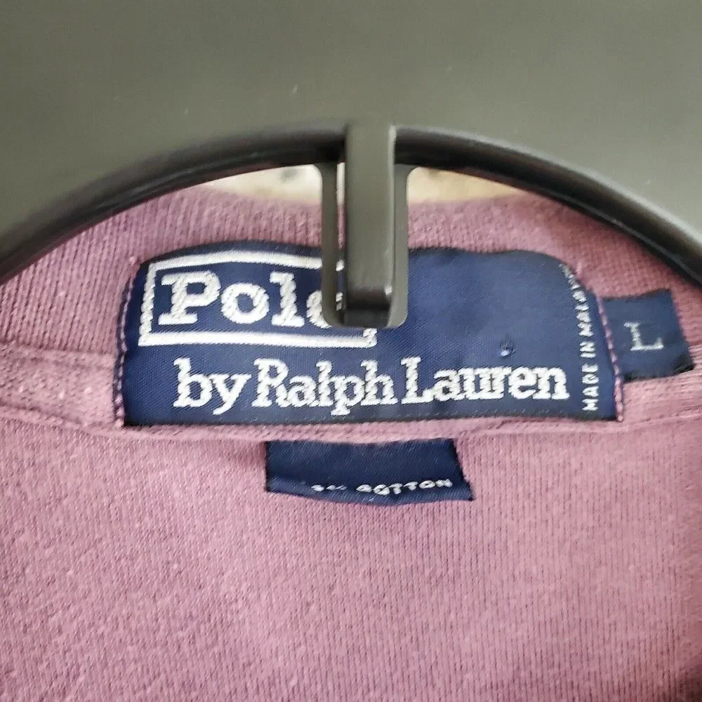 Ralph Lauren Polo Vintage Purple Polo Shirt Mens Size Large